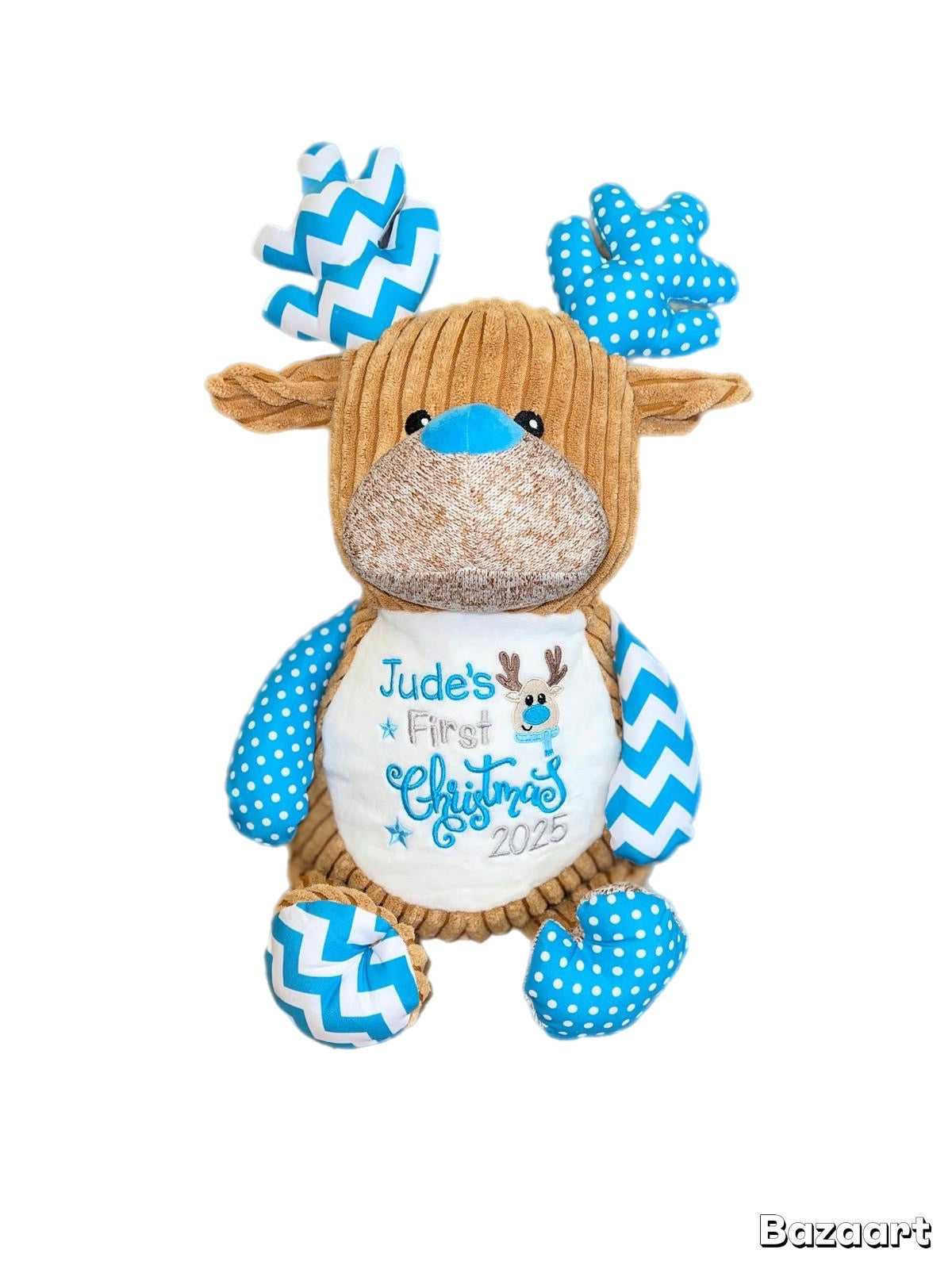 Personalised blue reindeer