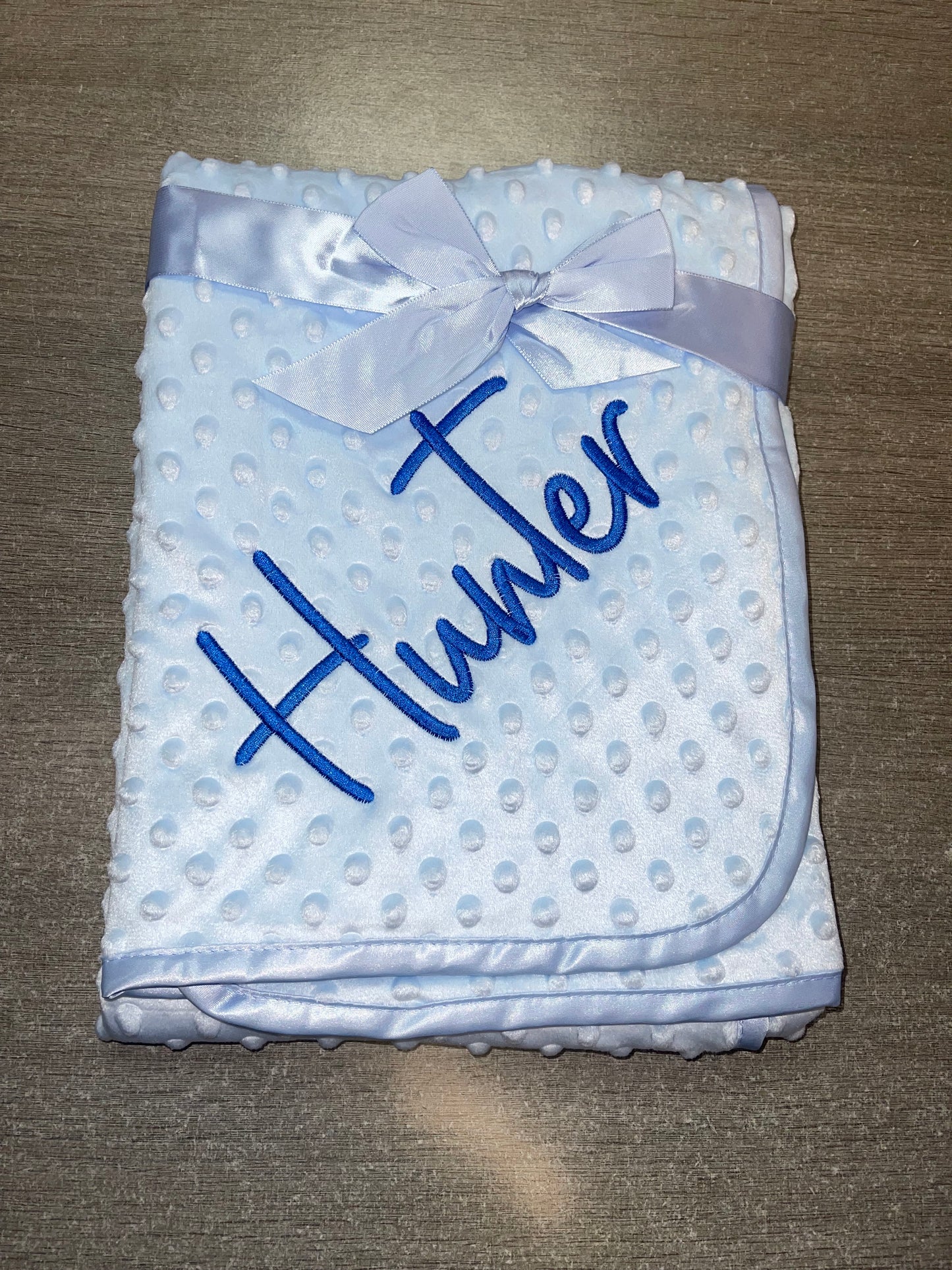 Personalised Blue Bobble blanket