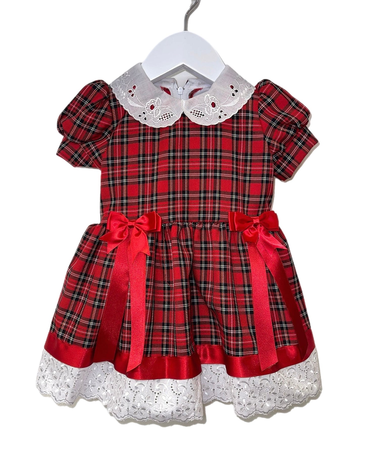Red 2 Bow Tartan Dress - last one