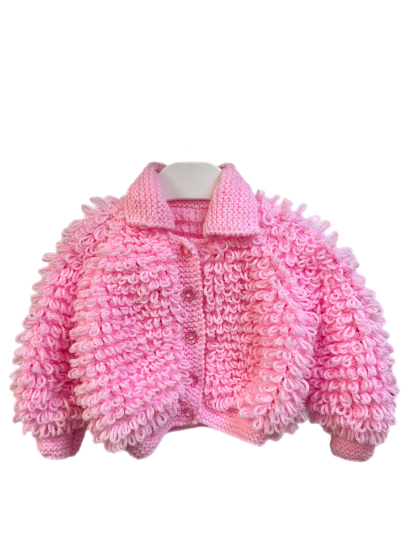 Handmade Loopy cardigan - pink