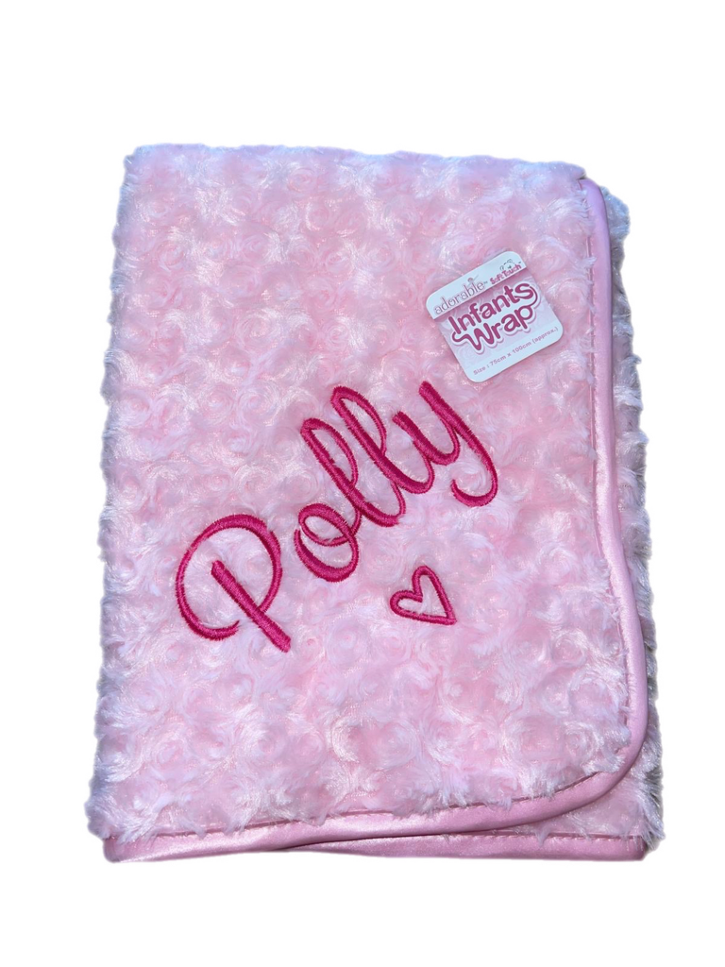 Pink Swirl Blanket- First Name & Heart