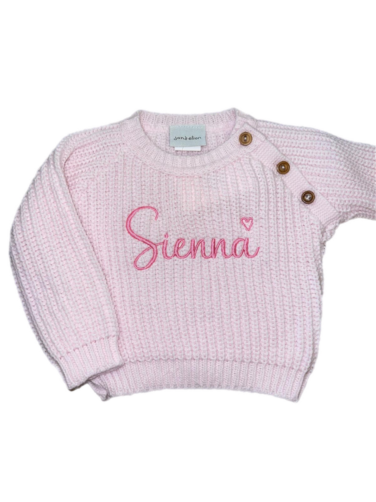 Personalised Baby Pink Knitted Jumper