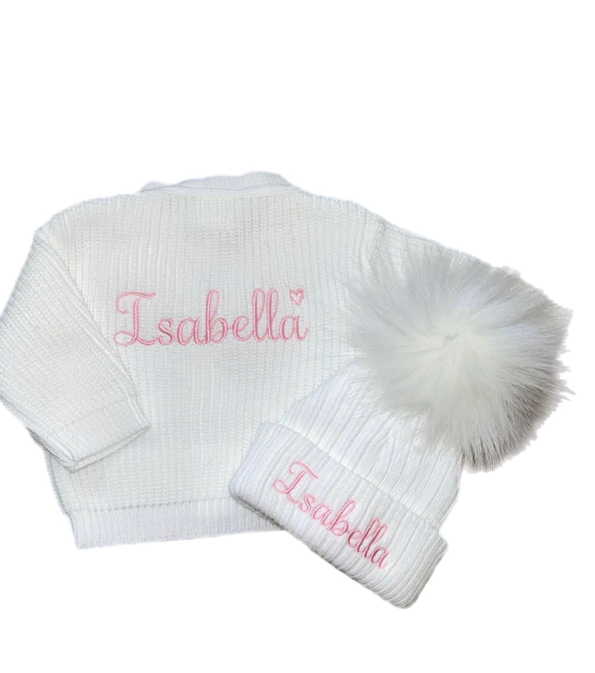 Personalised Hat and Cardigan set