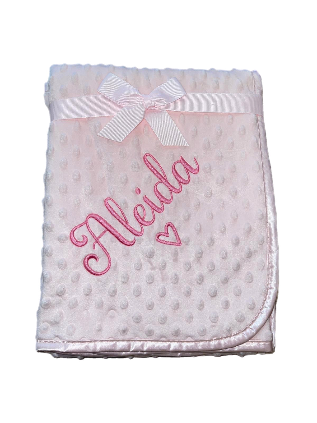 Personalised Pink Bobble blanket