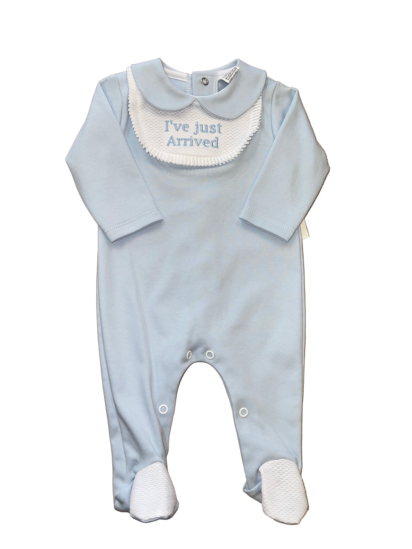 Personalised All Blue Bib Sleepsuit