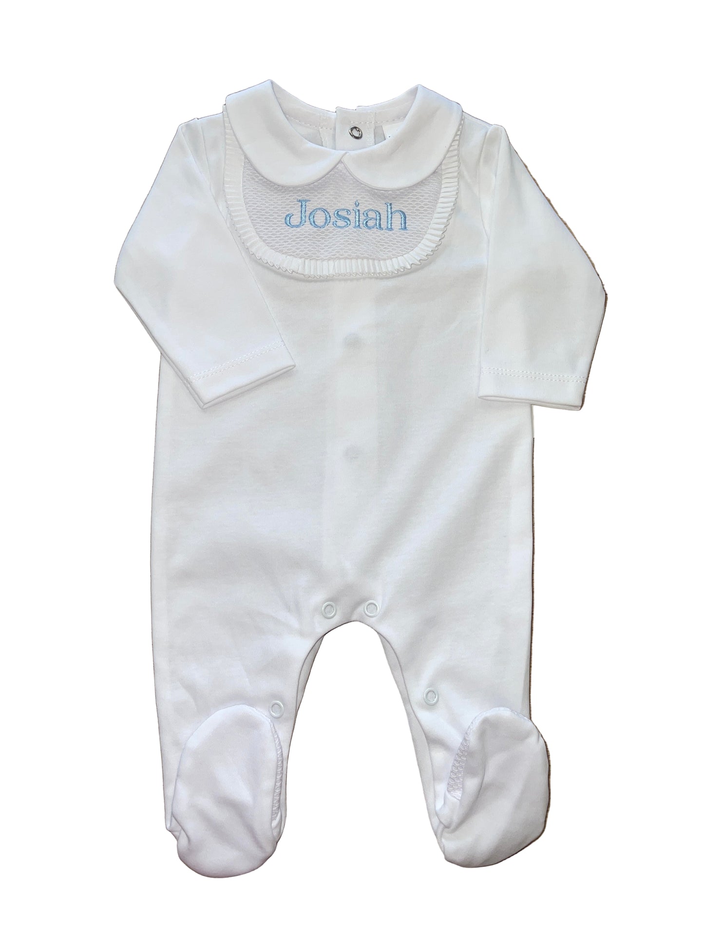 Personalised White Bib Sleepsuit
