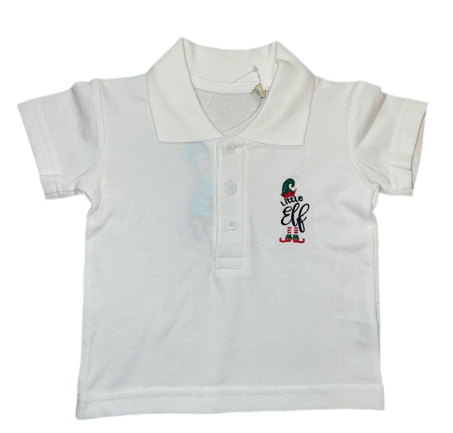 Personalised Little Elf White Polo Shirt