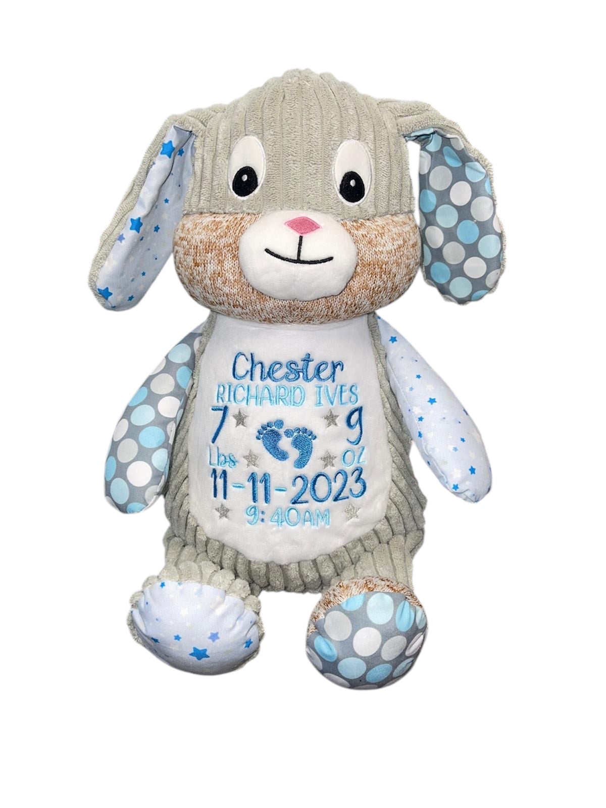 Blue Harlequin Rabbit Memory bear