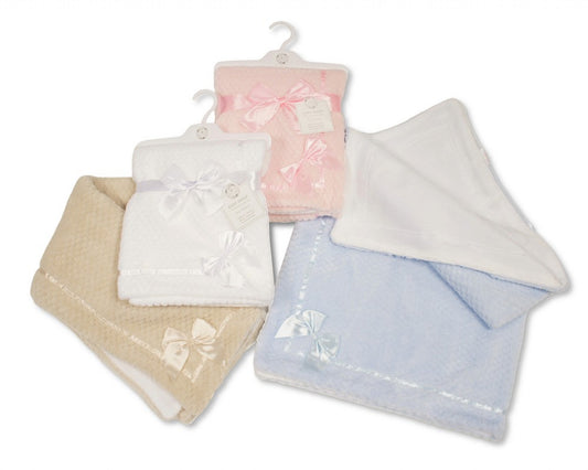 Personalised waffle Bow Blankets