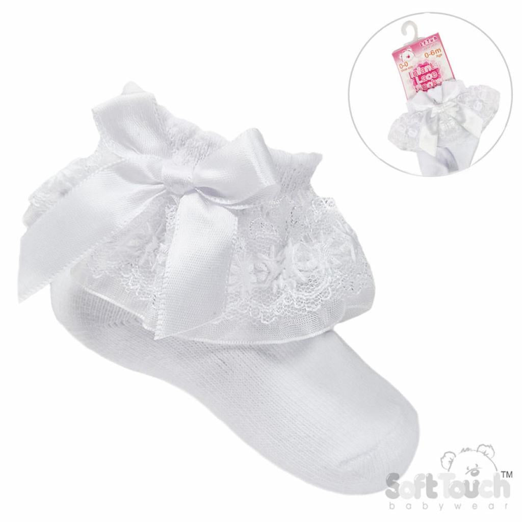 White Organza and Lace Sock