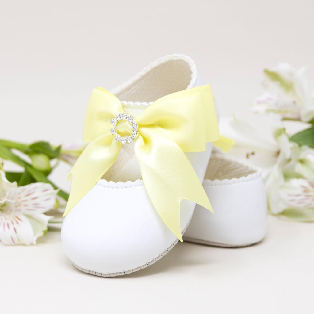 White & Lemon diamanté pram shoes - Baypods