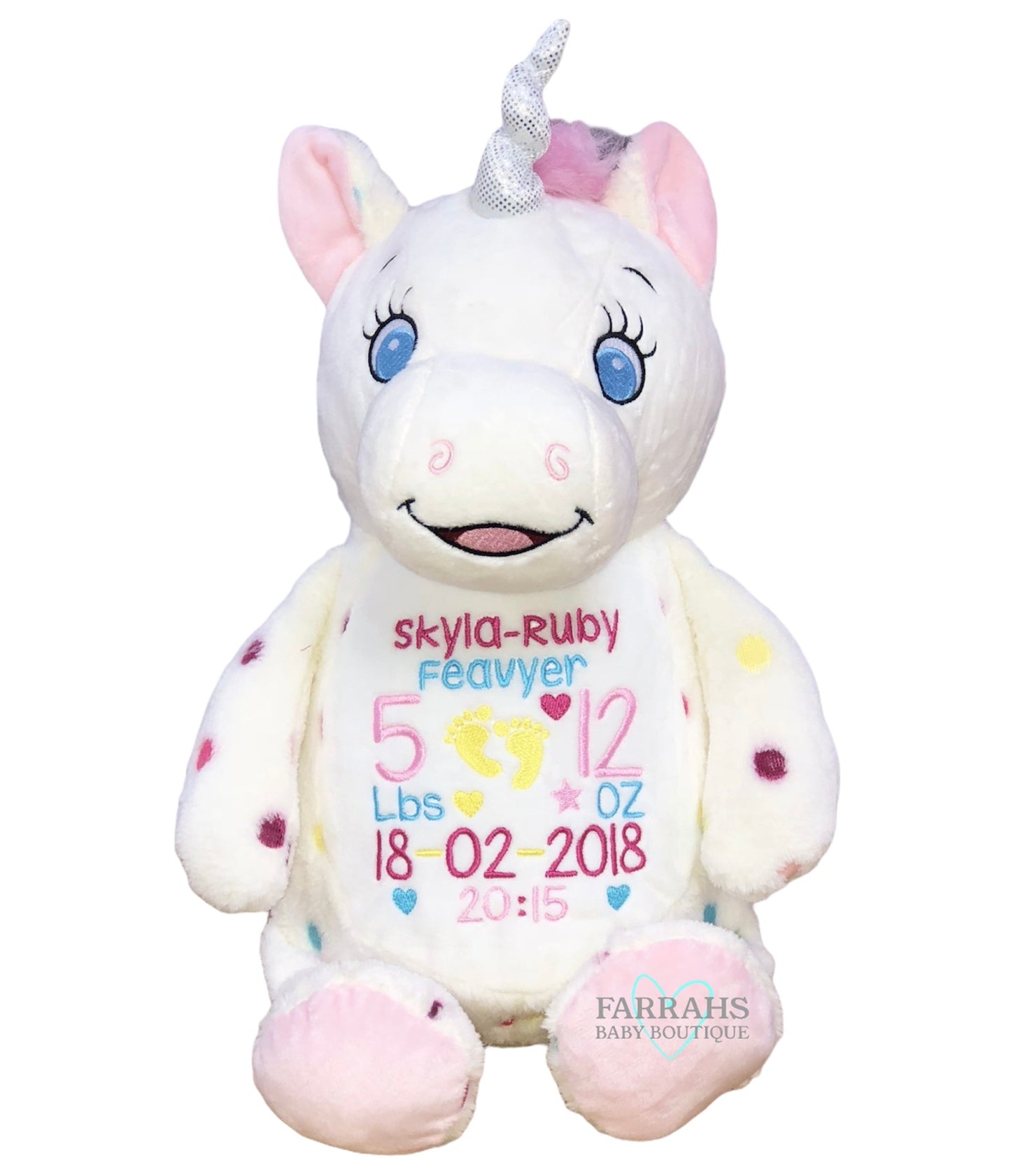 Spotty unicorn Memory bear