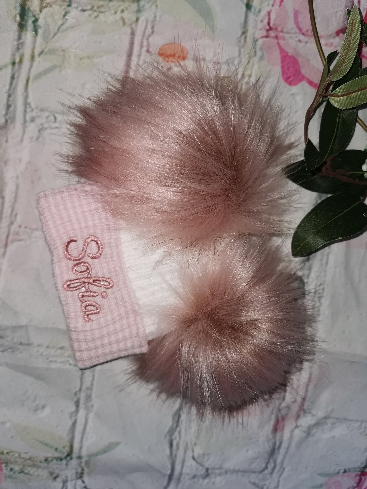 Personalised My 1st Pom pom hats