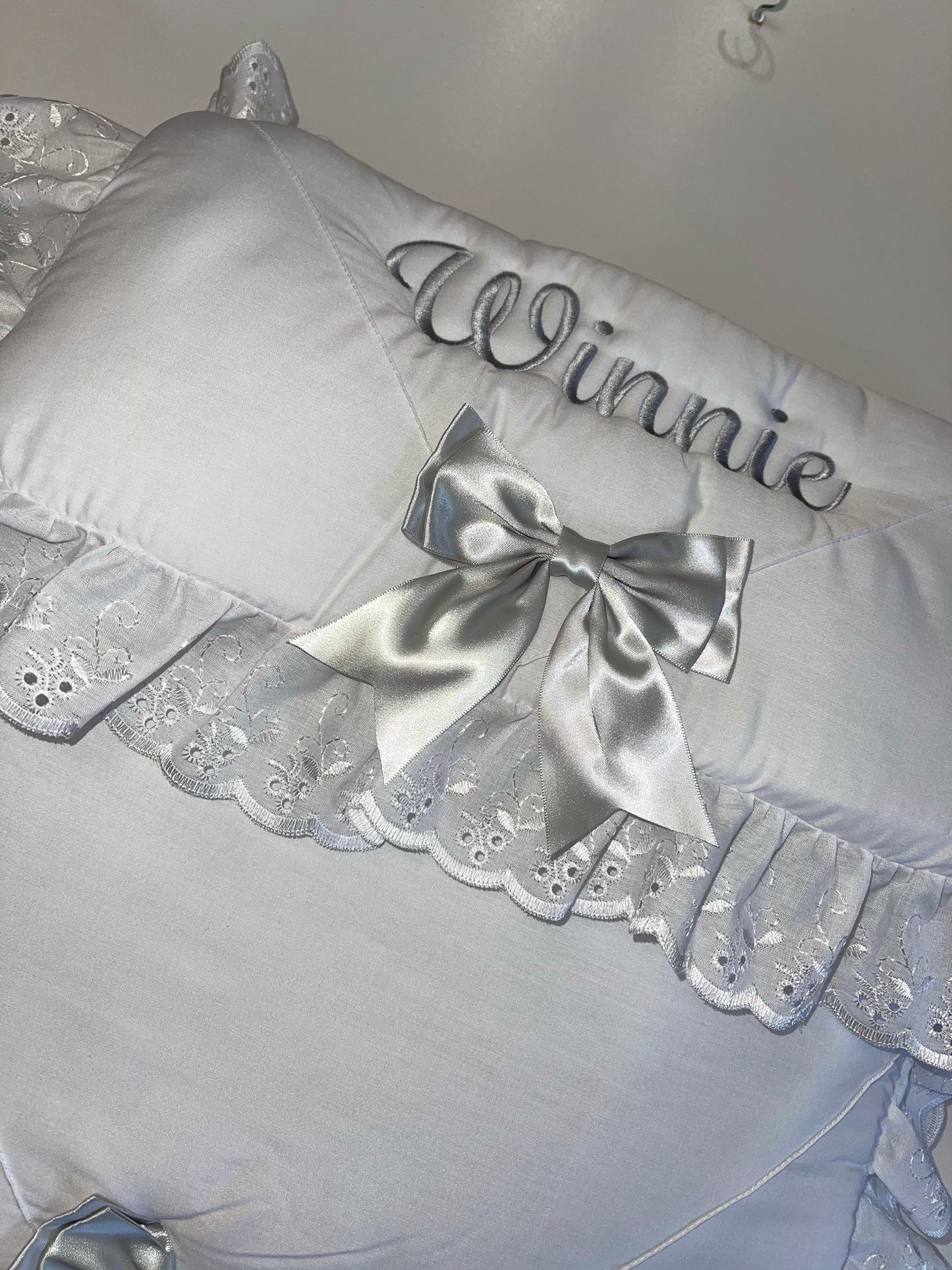 White and Grey Two Bow Cosytoes