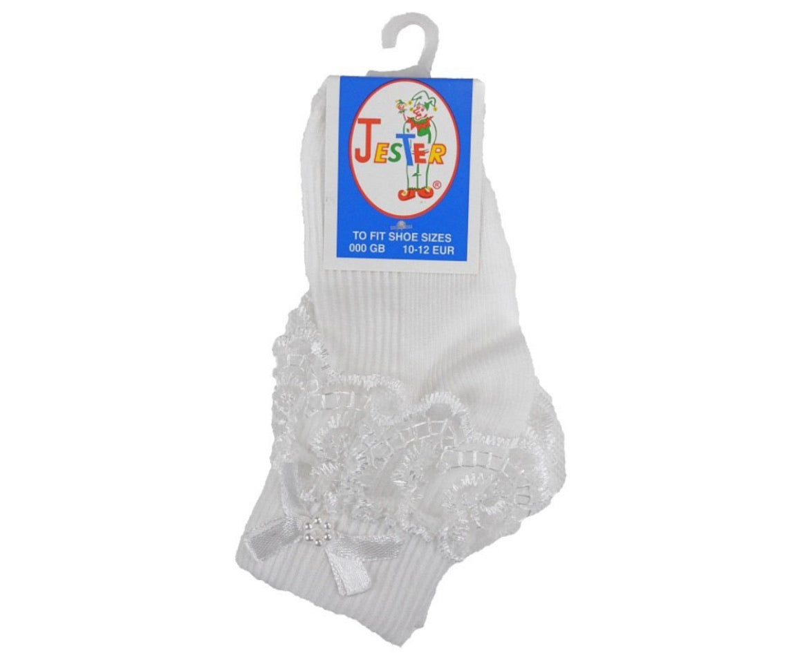 White Frilly ankle socks