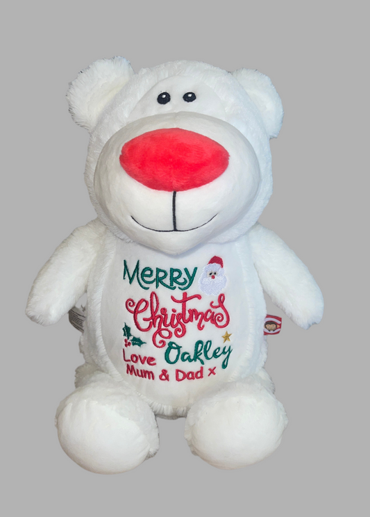 Personalised Cubbyford Bear - White & Red