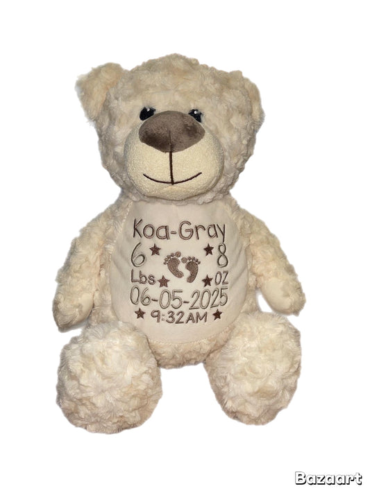 PERSONALISED MEMORY BEARS - CREAM BEAR