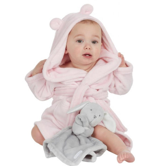 Personalised Soft Pink Hooded Dressing Gown