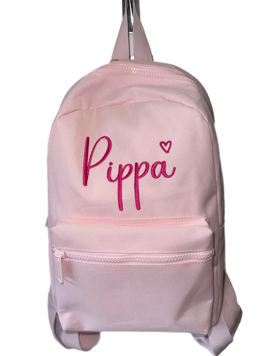 Personalised Pink childrens backpack
