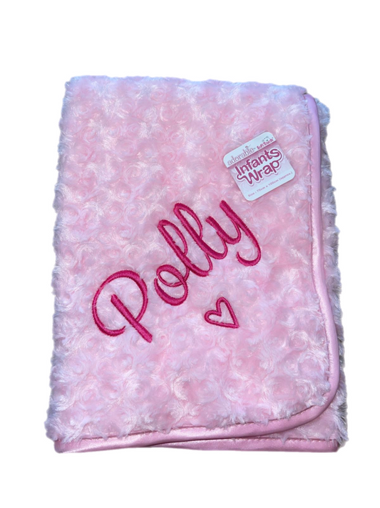 Pink Swirl Blanket- First Name & Heart