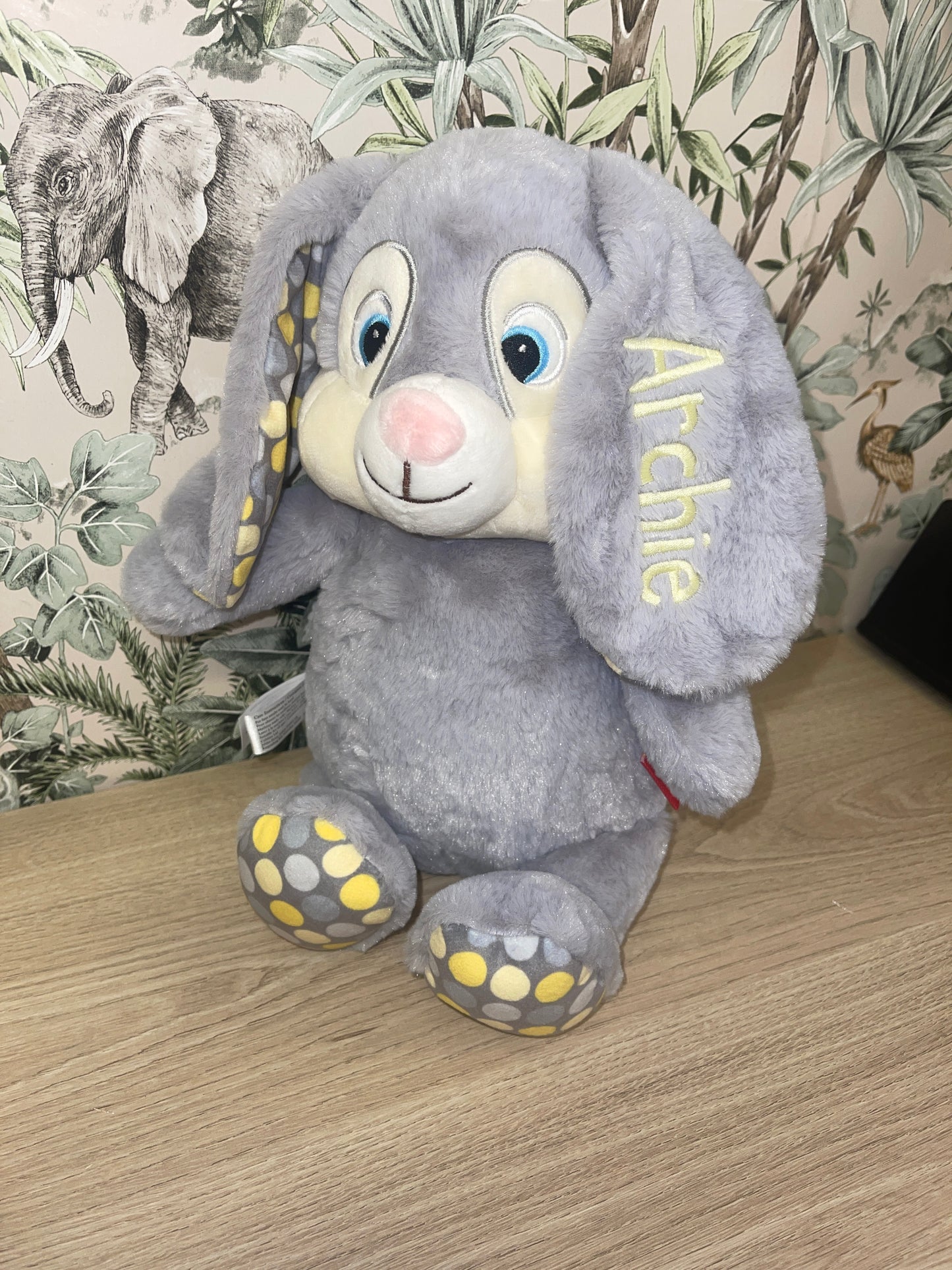 Personalised Grey Rabbit Teddy