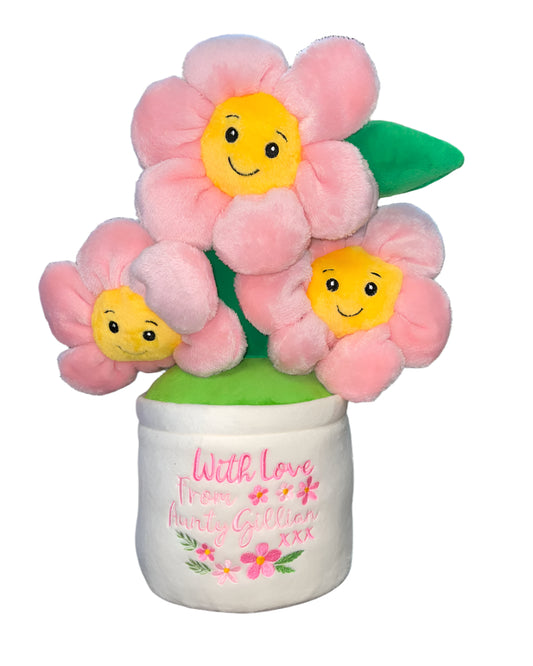 PERSONALISED FLOWER POT MEMORY BEARS -