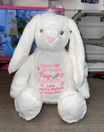 White Bunny Memory Bear