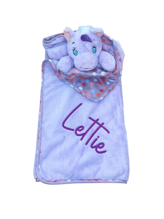 Large Lavender Unicorn security Blanket