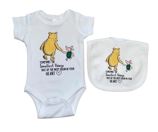 Pooh bear vest & bib set