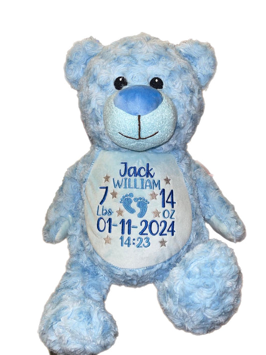 PERSONALISED MEMORY BEARS - BLUE BEAR