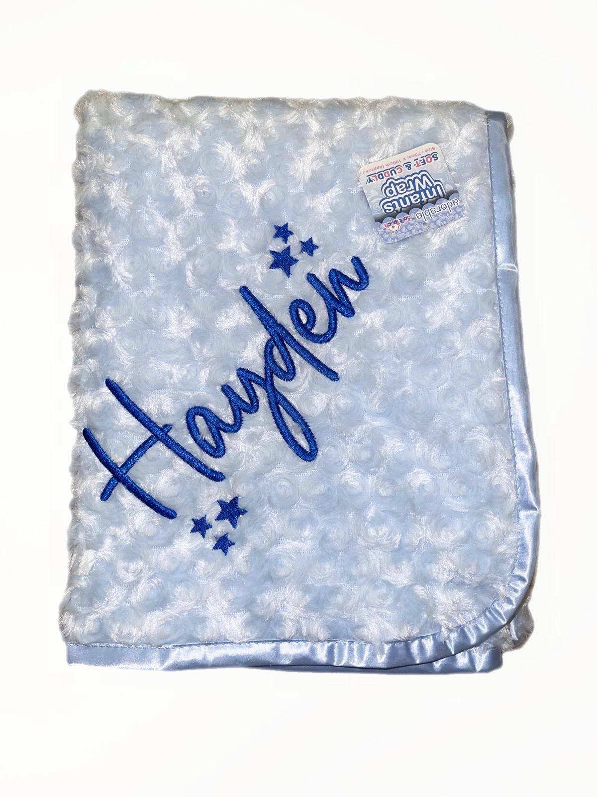 Blue Swirl Blanket - First Name & Star