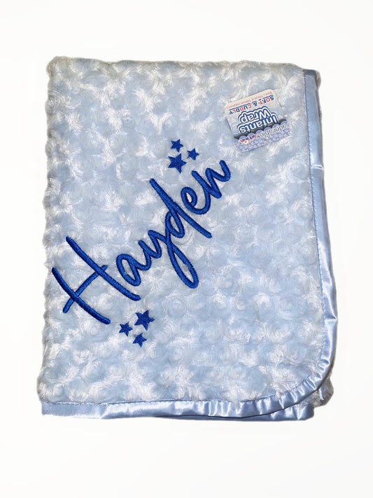 Blue Swirl Blanket - First Name & Star