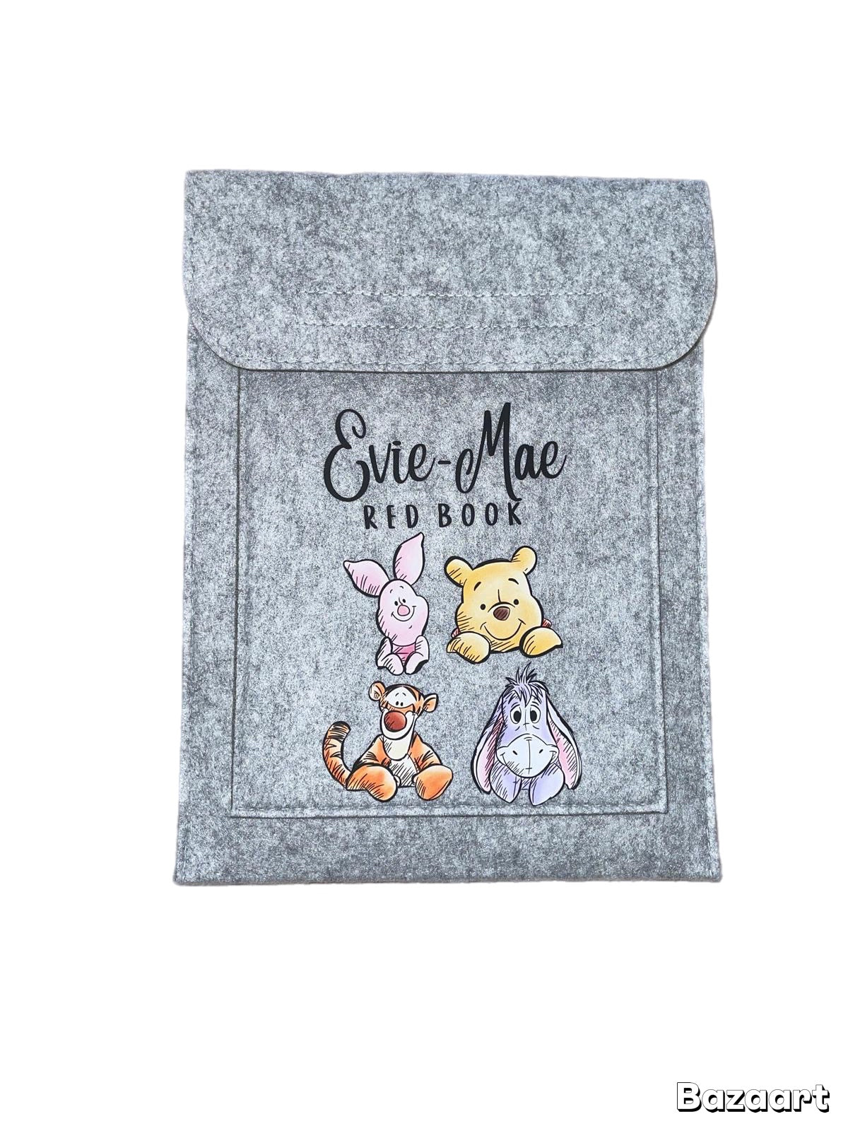 Personalised Grey Red Book Folder