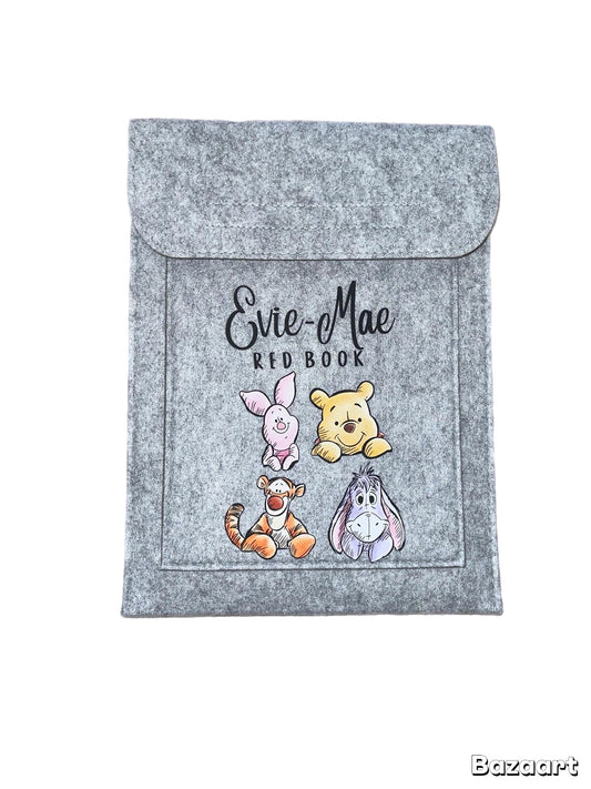 Personalised Grey Red Book Folder