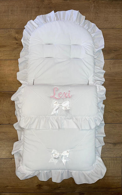 Personalised White Two Bow Cosytoes