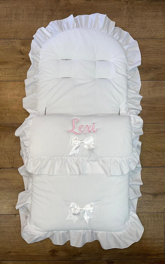 Personalised White Two Bow Cosytoes