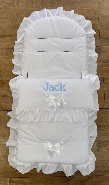 Personalised White Two Bow Cosytoes