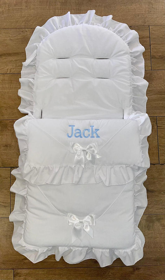 Personalised White Two Bow Cosytoes
