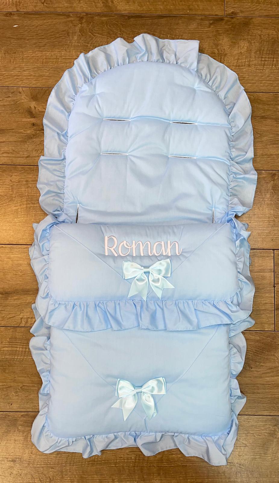 Personalised Blue Two Bow cosytoes
