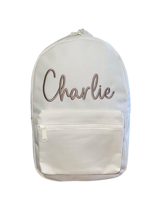 Personalised Cream childrens backpack