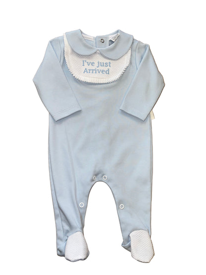 Personalised All Blue Bib Sleepsuit