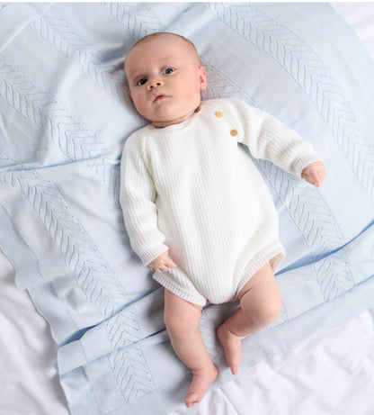 Personalised Long Sleeve Knitted White Romper