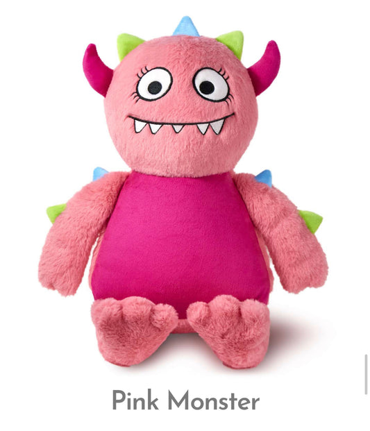 PERSONALISED MEMORY BEARS - PINK MONSTER