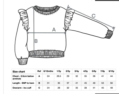 Personalised Warm Taupe Frill Jumper