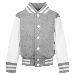 Personalised Grey & White Varsity Jacket