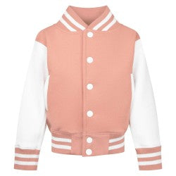Personalised Peach & White Varsity Jacket