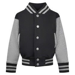 Personalised Grey & Black Varsity Jacket