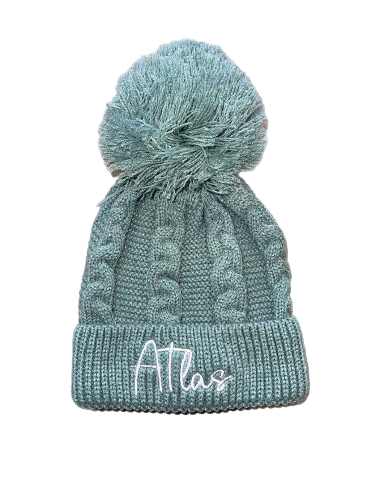 Personalised Green pom hat