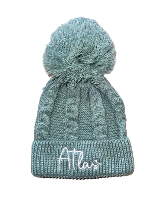 Personalised Green pom hat