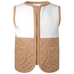 Personalised Quilted Gilet in Taupe & White